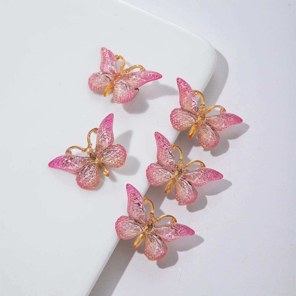 5PCS Sweet Macarons Gradient Color Cute Butterfly Girl Hairpins Women Headwear Princess Barrette Girls Hair Accessories