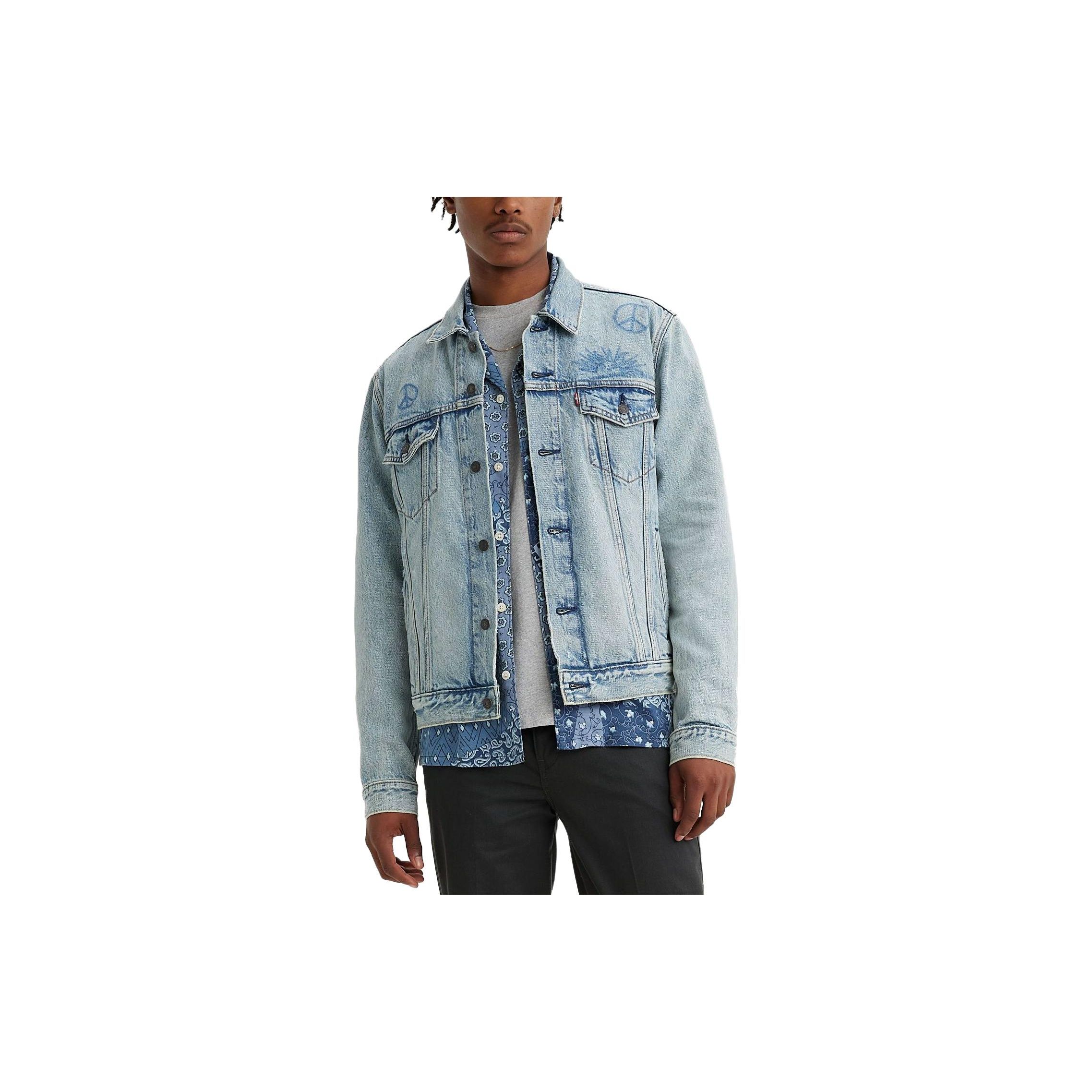

Джинсовая куртка Levis Washed Vintage Single Button, мужские куртки, светло-синие 77380-0014 M
