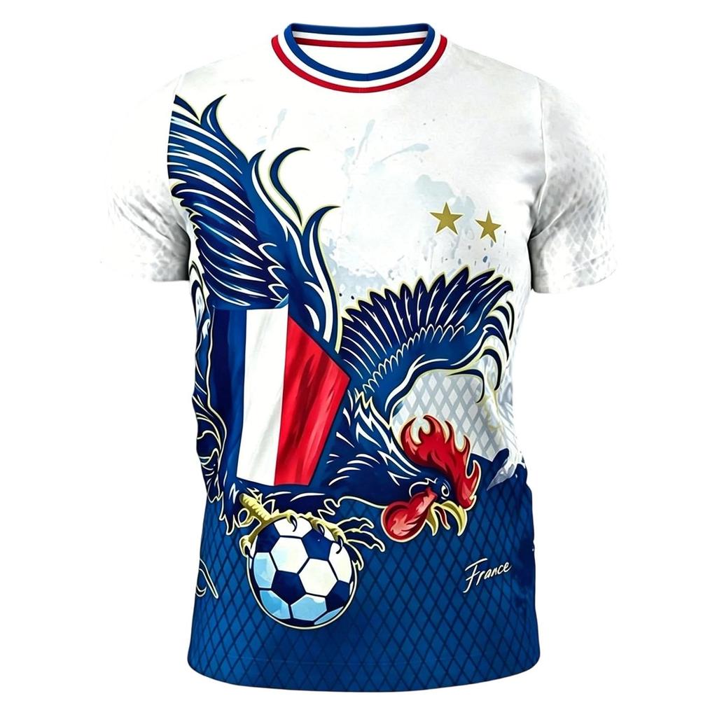 Men's Classic Crew Neck Short Sleeve T-Shirt Soccer Graphic Print Lightweight Casual Top for Everyday Wear
