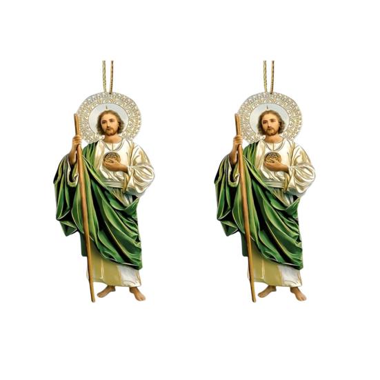 Yousheng 2D Acrylic Jesus Christ Ornament Car Rearview Mirror Hanging Decor Auto Interior Religious Gift for Christian Retro Faith Accessories