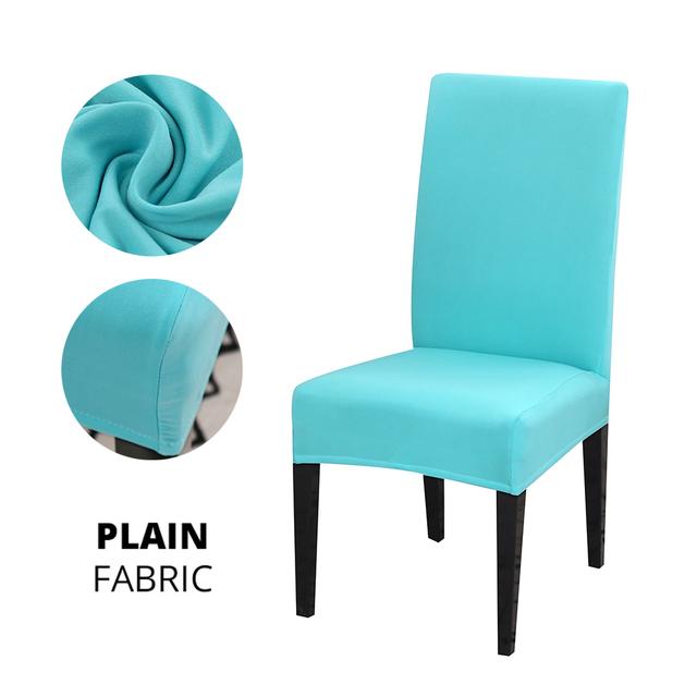 Ensfarget Stoltrekk Stretch Spandex Slipcover Protector For Kjøkken Stol Sete Hotell Bankett Bryllup Spisestue 1 /2 /4 /6 Stk