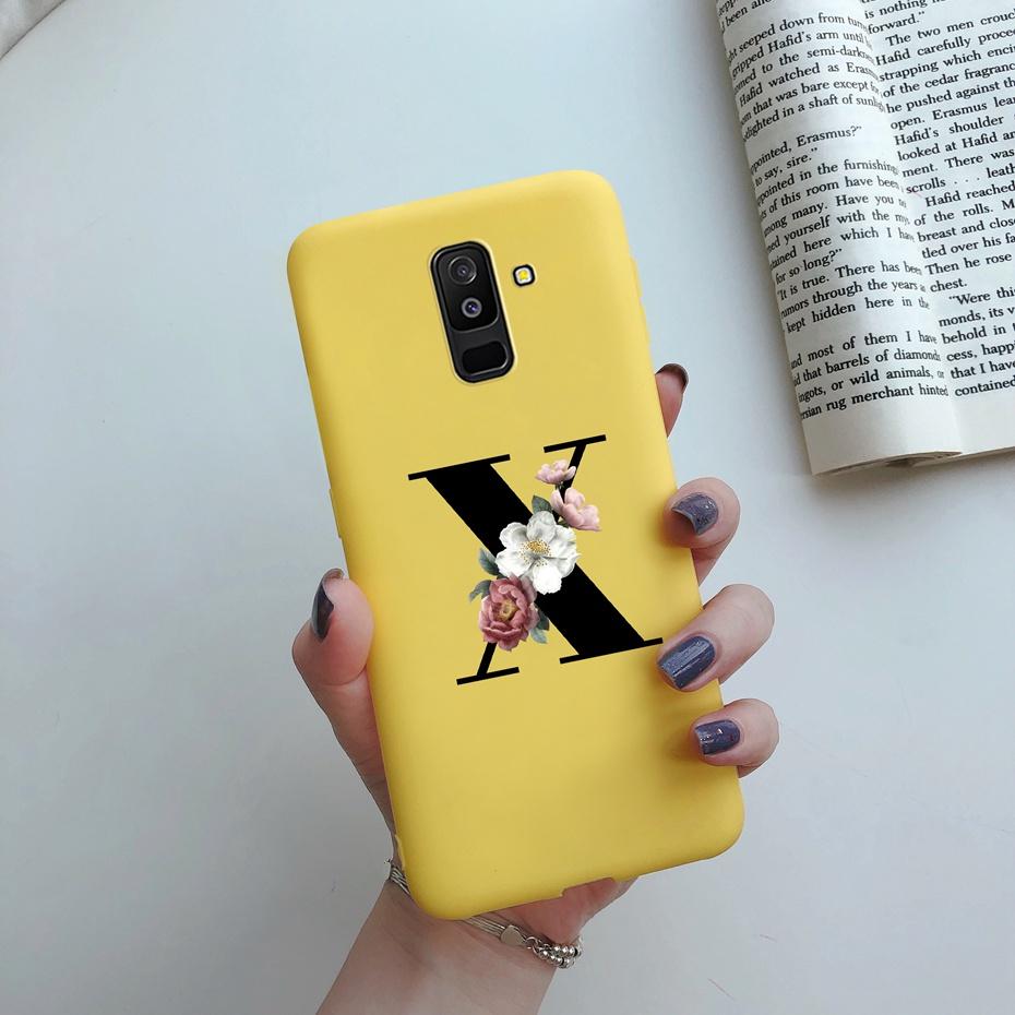for Samsung Galaxy A6 2018 phone case A600 A600F for Samsung A6 a 6 plus 2018 A605 A605F A6plus case Beautiful 26 Letters cover