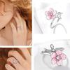 Ring im koreanischen Stil aus Silber mit Epoxidharz, rosa Diamantwirbel