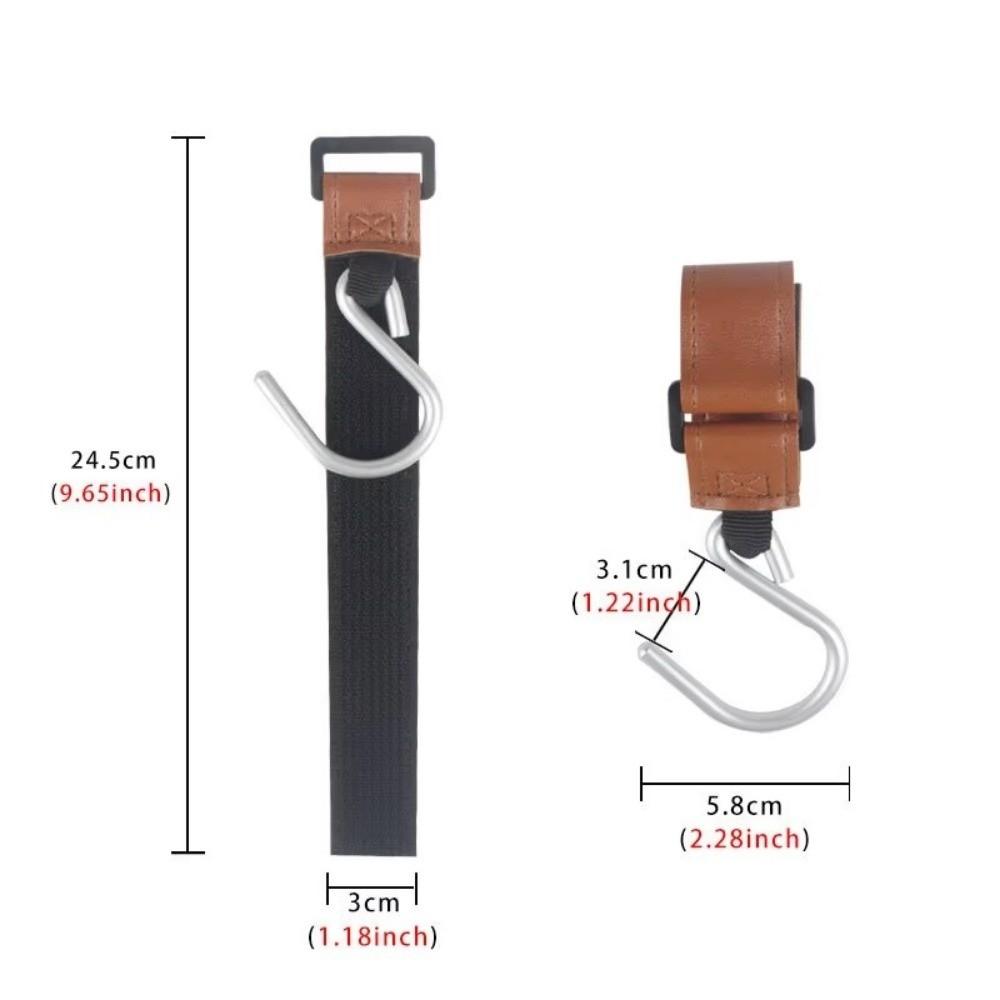 Universal Alloy Baby Stroller Hook Hanging Multifunctional Leather Hook S-shaped Hook For Diaper Bags