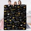Flannel Throw Blanket for Home Office Aviation MultiFunctional AC Blanket Yellow White Heart Design