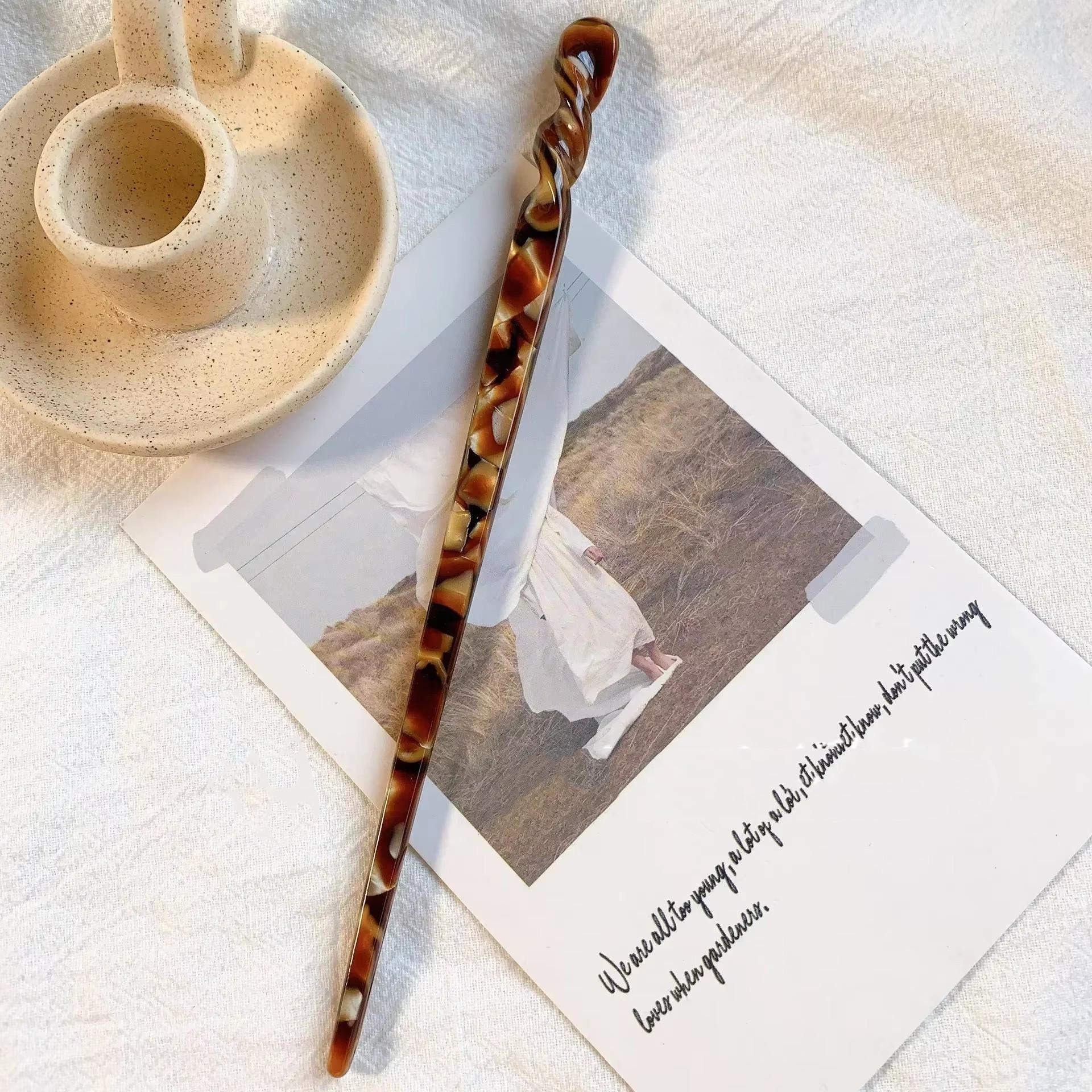 

Китайский стиль Цветочный принт Шпильки для волос Винтаж Ацетатная смола Женские шпильки Зажимы для волос Головные уборы Свадебные украшения Аксессуары