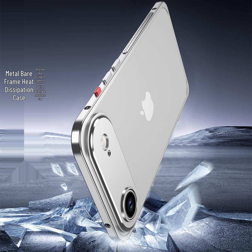 Capa de Metal Leve iPhone 17 Air com Lente e Fivela de Cavalo Marinho para 16 Pro - Moderna para Todos