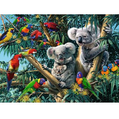 Volles quadratisches rundes 5D-Diamantgemälde „Koala-Mosaik-Landschaft“ Kreuzstich-Kristall-Diamant-Stickerei, Heimdekorationsgemälde