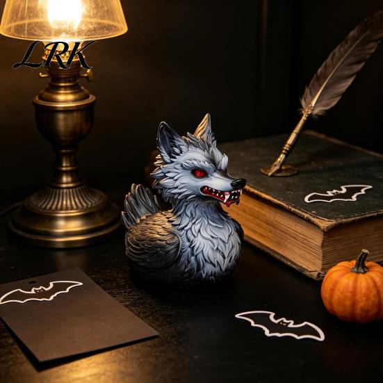 Creative Dark Style Figurines 3D Printed Wolf Duck Collectible Figurine, Halloween Striking Wildlife Desk Decor, Board Game Scene Decoration