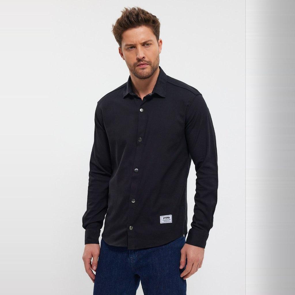 DeepSEA Slim Fit Long Sleeve Buttoned Cotton Shirt 2403012