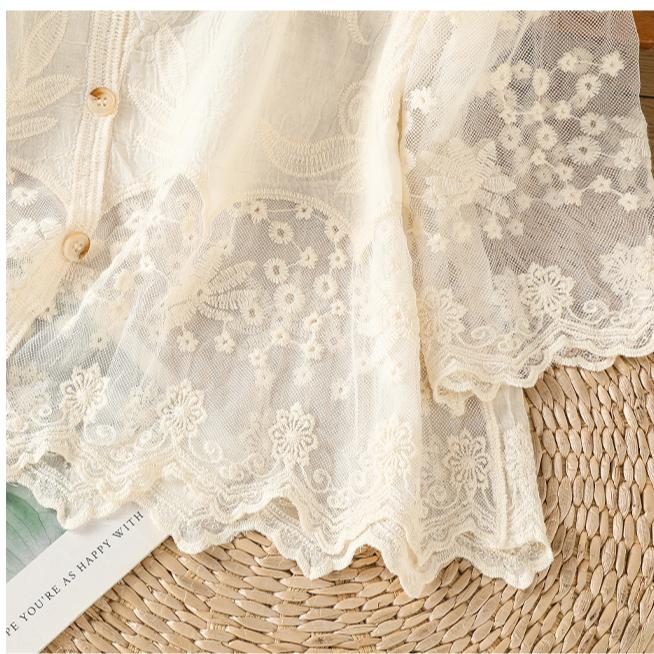 DIMANAF 2025 Summer Women Lace T-Shirt Basic New Fashion Tops Lace Tees Casual Loose Tees