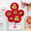 Chinese New Year Paper Fan Decor Chinese Wedding Red Paper Fan Hanging Ornament Crafts  Home Spring Festival Wedding Party Decor