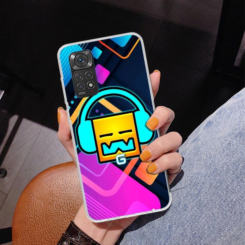 Geometry Dash Game Phone Case For Xiaomi Redmi Note 15 14 13 12S 12 11 Pro Plus 14S 11S 11E 10 10S 11T 5G Personalized Cover Red