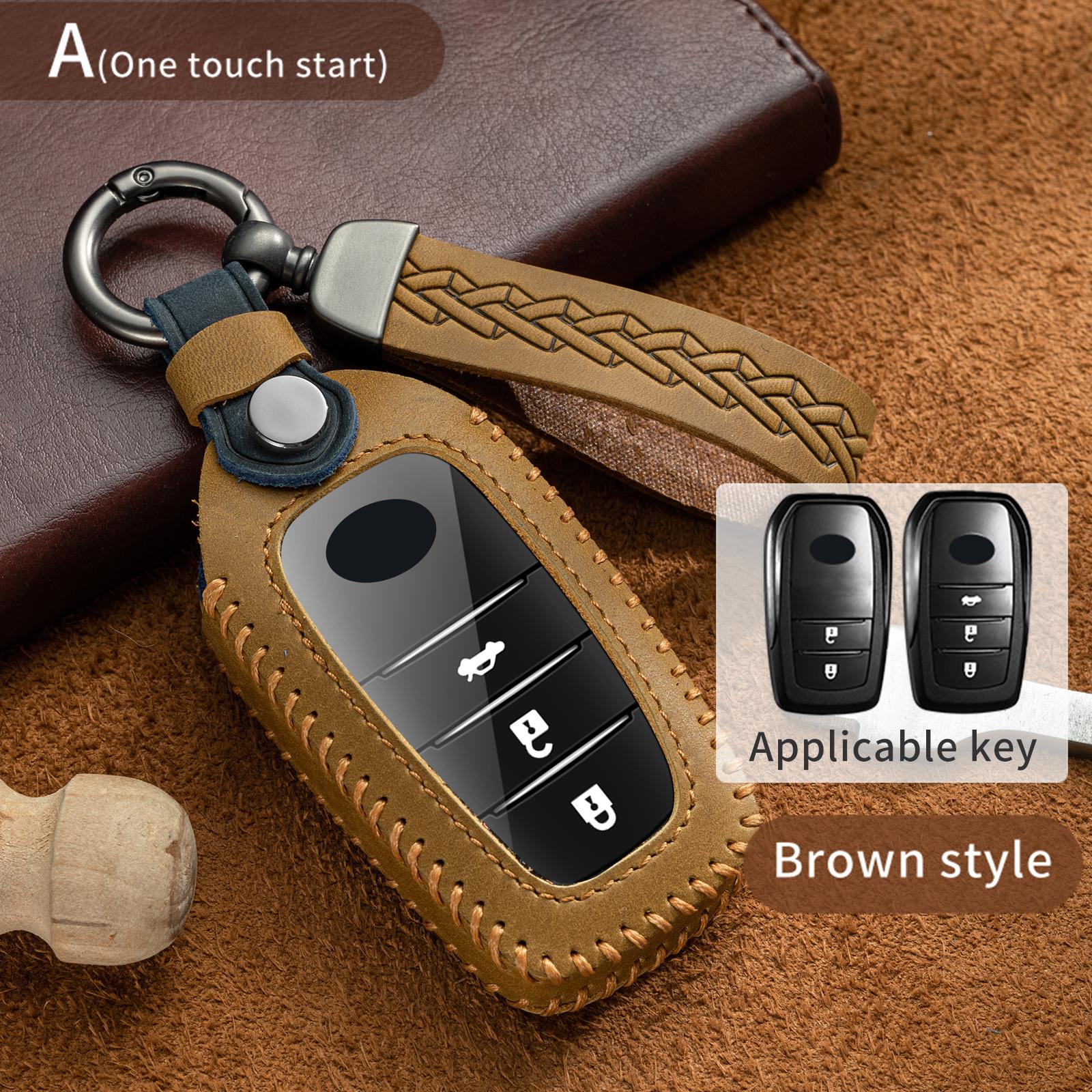 

Модный чехол для ключей из ТПУ с полным покрытием для Toyota Prius Camry Corolla CHR C-HR RAV4 Land Cruiser Prado Hilux Innova Rav4 Fortuner Yaris 2021 коричневый