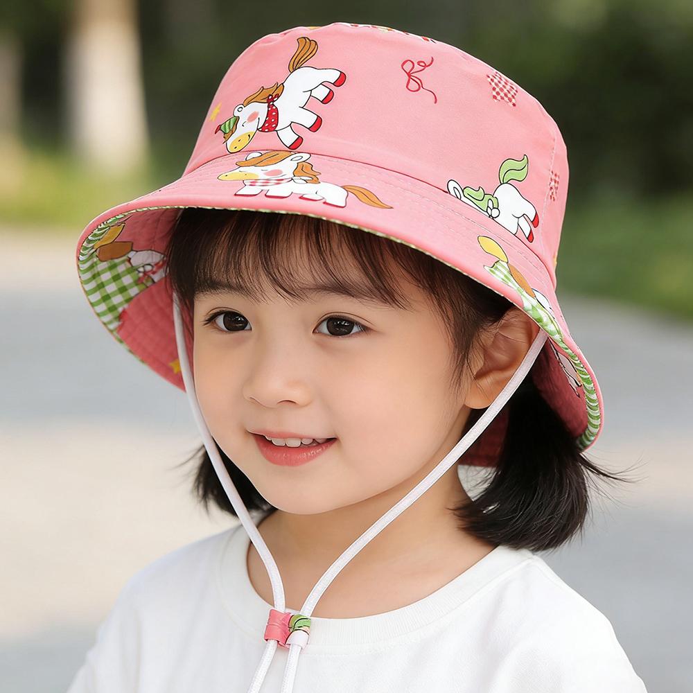 New Panama Summer Baby Sun Hat for Girls and Boys Cartoon Beach Sun Cap Fisherman's Hat for Kids Autumn Outdoor Baby Bucket Hat