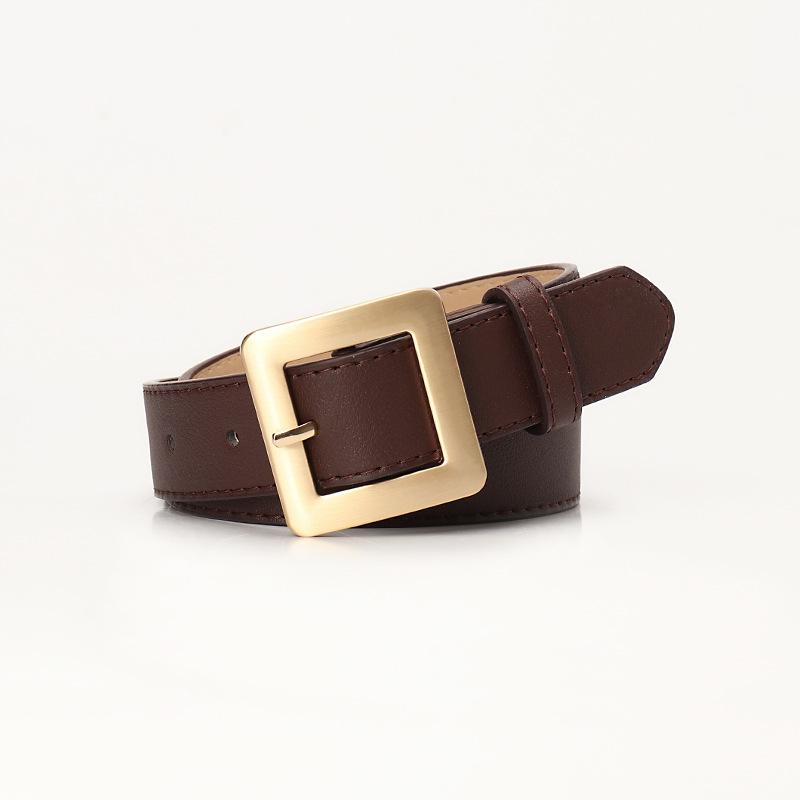 New Versatile Simple Premium Ladies Belt Square Buckle Fashion Decoration Jeans Belt Belt Ladies