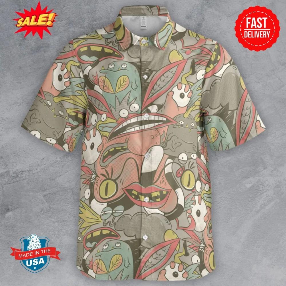 Weird Is Cool Aaahh!!! Real Monsters Button Down Shirt Unisex T-Shirt XL
