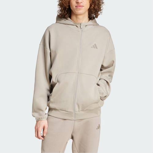 adidas Jaqueta Esportiva Masculina com Capuz, Zíper e Manga Longa, Cinza