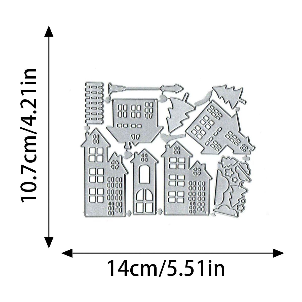 Creative Christmas Small House Metal Cutting Die DIY Handmade House Building Embossing Die Scrapbook Brochure House Carving Die
