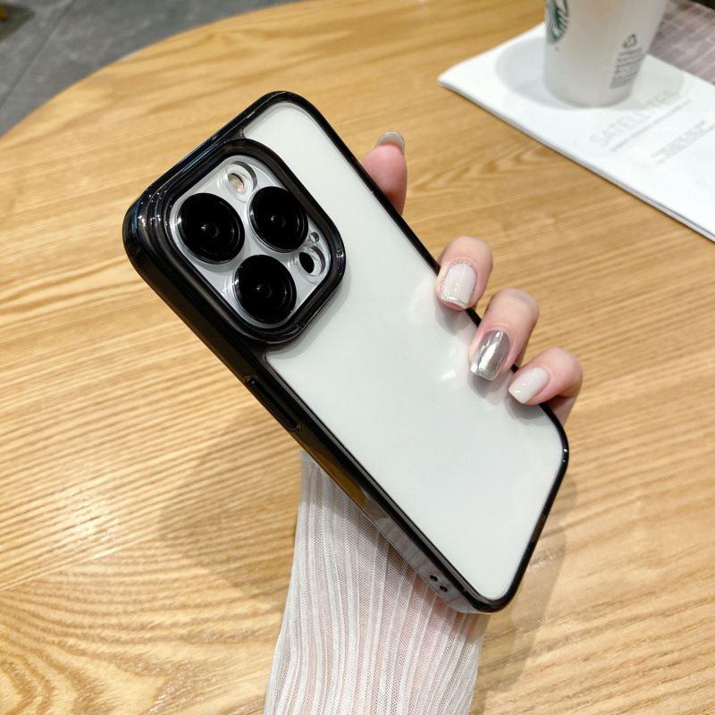 Przezroczyste etui z metalu i szkła w kolorze lodowego kryształu na obiektyw iPhone 15 Pro Max dla Apple 15 Pro - Pasuje do modelu 13.