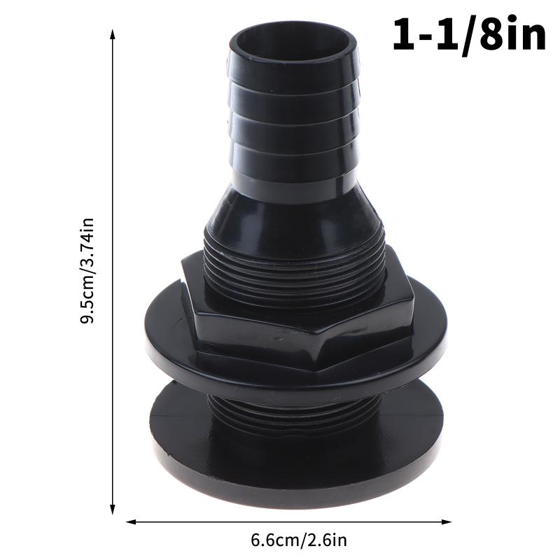 Marine Boat Abs Plastic Thru Hull Fitting Connector For 5/8, 3/4,1,1‑1/8 In Hose Boat Drain Outlet Bilge Pump Plumbing Fittings