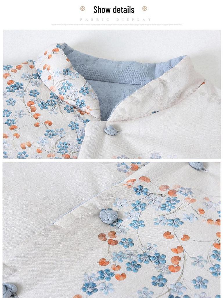 Women's Chinese Retro Style Frog Button Warm Cotton Jacket, Autumn/Winter 2025 Edition