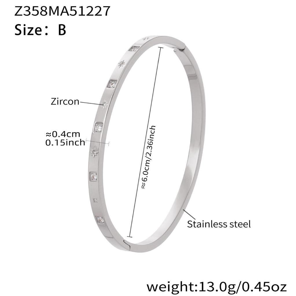 18k Gold-Plated Zircon Bamboo Bracelet Set: Geometric, European & American Style