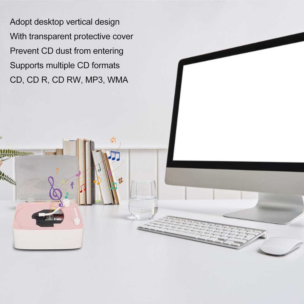 CD Player, Portable HiFi Sound Speaker with Remote Control, Supports USB CD MP3 WMA, for Home Kids