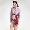 Retro Striped Summer Bikini: Pure Desire & Slimming Goddess Look