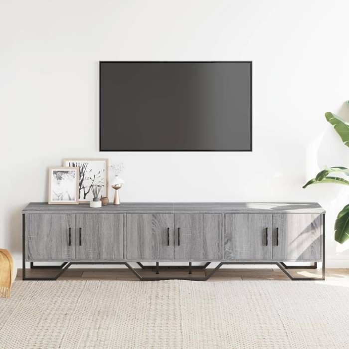 VidaXL Meuble TV sonoma gris 180x34x41 cm bois d'ingénierie, support TV, buffet TV, meuble multimédia, banc TV, meuble hifi, 848592