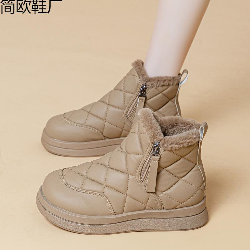 

New winter cotton shoes women s shoes high-top snow boots warm non-slip boots long tube 40 коричневий