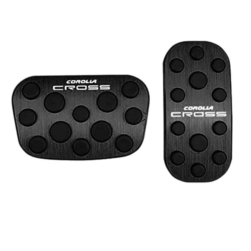

New Corolla Cross 10 Series (from September 2021) Aluminum Pedal Brake and Accelerator Cover Set (2-Piece Set) (Black) чёрный