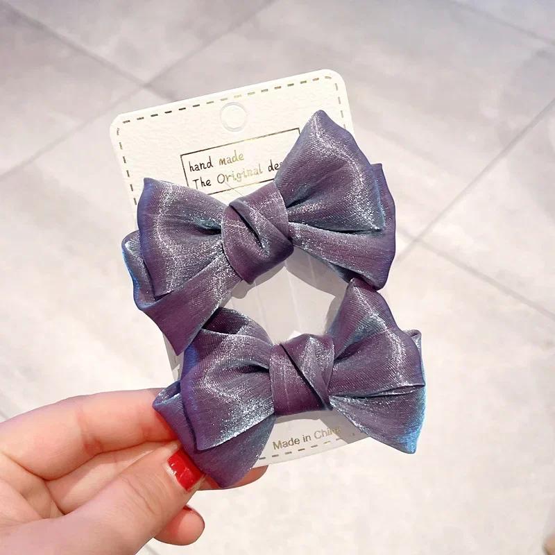 Sweet Bow Hair Clip Women Girls Bowknot Hair Clips Girls Princess Satin Butterfly Barrettes Duckbill Clip Kids Hair Accessories