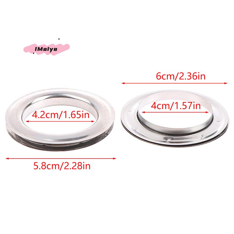 10/30/60 Pairs Silvery Metal Eyelet Curtain Rings Grommet Top Header Accessories for Easy Assembly with Press