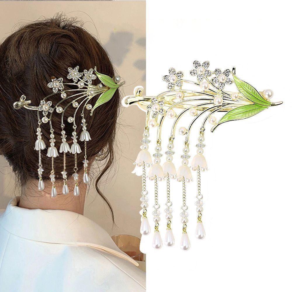 Koreanische Quasten-Haarklammern Exquisite Metall-Blumen-Haarspangen Für Frauen Mädchen Haarschmuck