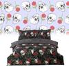 Halloween Totenkopf und Rose Wendbare Bettbezug-Set Mit Cartoon-Muster Für Schlafzimmer-Dekoration