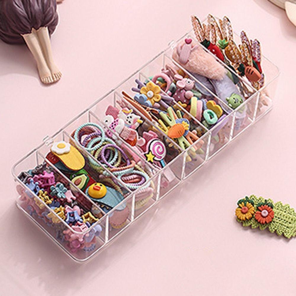 Portable Compartment Storage Box Plastic Sticky Note Sorting Box  Charging Line