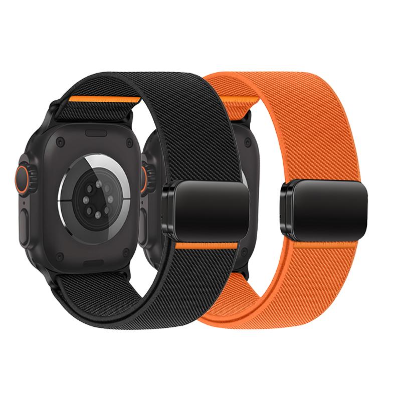 3PCS Magnetic Straps For Apple Watch Ultra 2 Band 49mm 46mm 44mm 45mm 42mm Elastic Nylon Loop Bracelet IWatch Series 10 9 8 7 SE