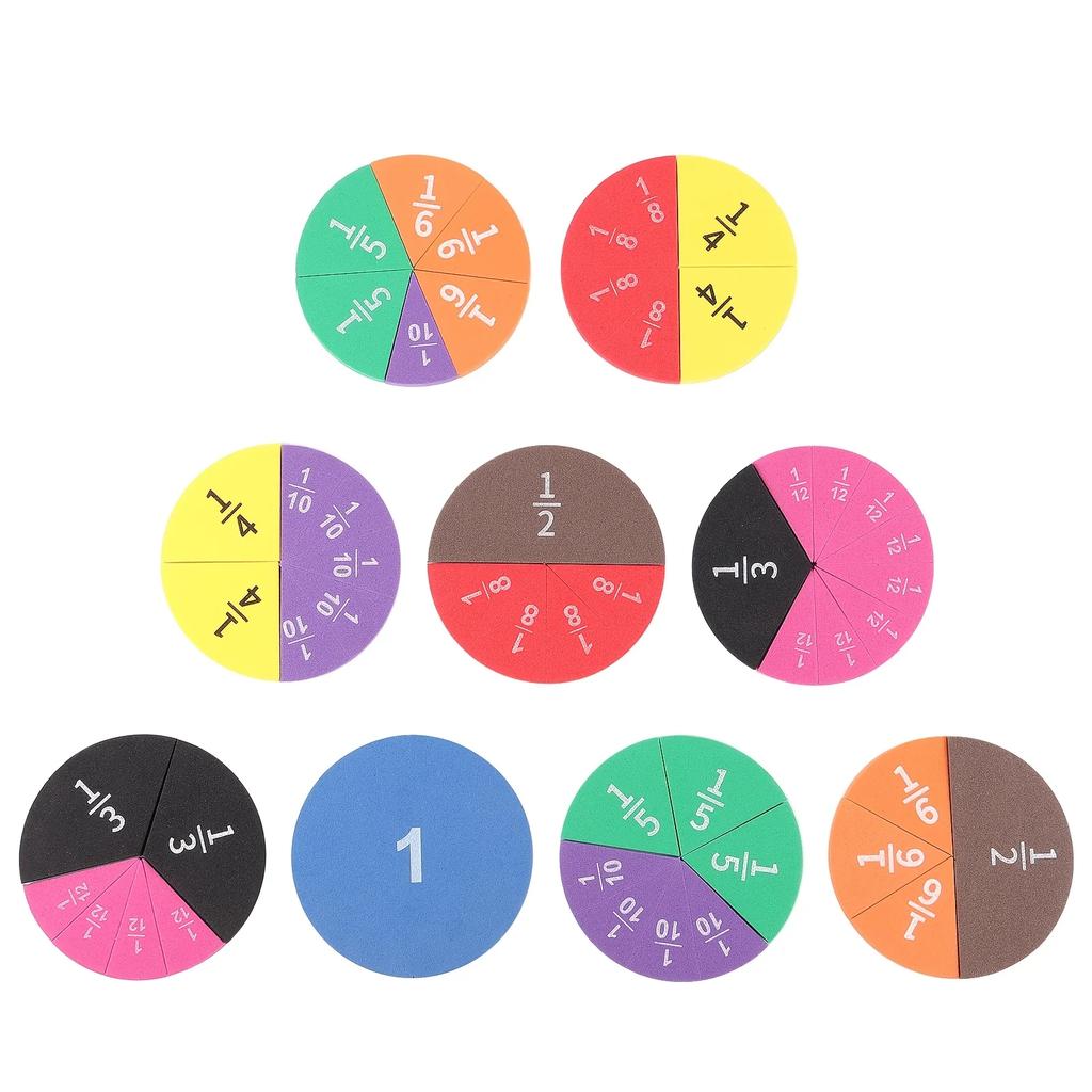9 Stück Lustige Interaktive EVA Bruch Mathe Anschauungsmaterialien - Praktisches Addieren Subtrahieren MINT Lernen für Kinder Klassenzimmer Zuhause