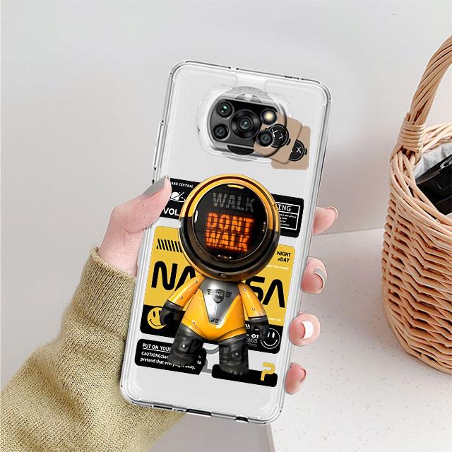

Роскошный прозрачный чехол с рисунком астронавта для Xiaomi Mi Poco X3 NFC M3 Pro F3 F1 11 Lite 12 Redmi Note 10 9S 8 7 9, мягкий чехол для телефона Xiaomi Poco M3