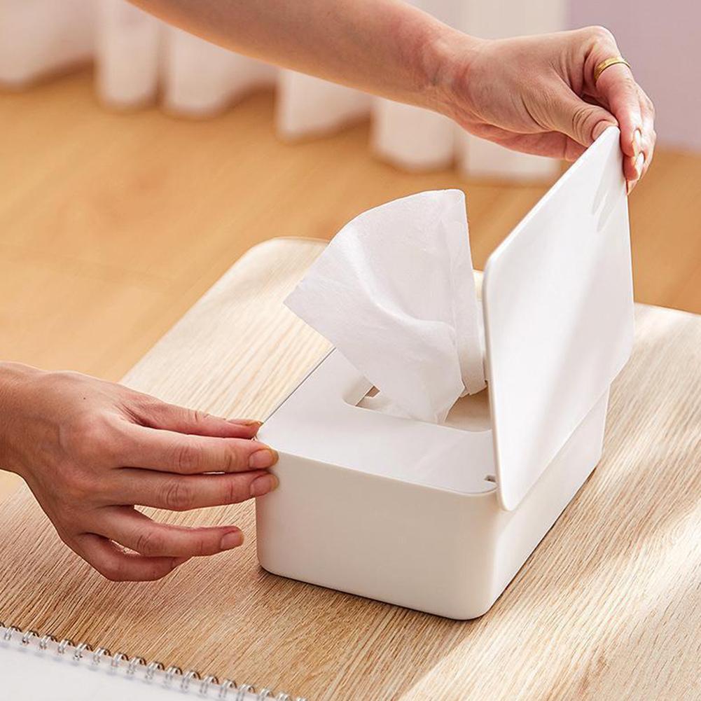 NEW Wet Tissue Box Dustproof Wipes Dispenser Portable Tissue Box Storage Box With Lid For Car Home Office Desktop Organizer