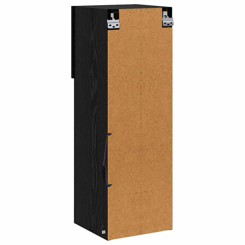 Wall Mounted TV Cabinet Black Oak Effect Particleboard
