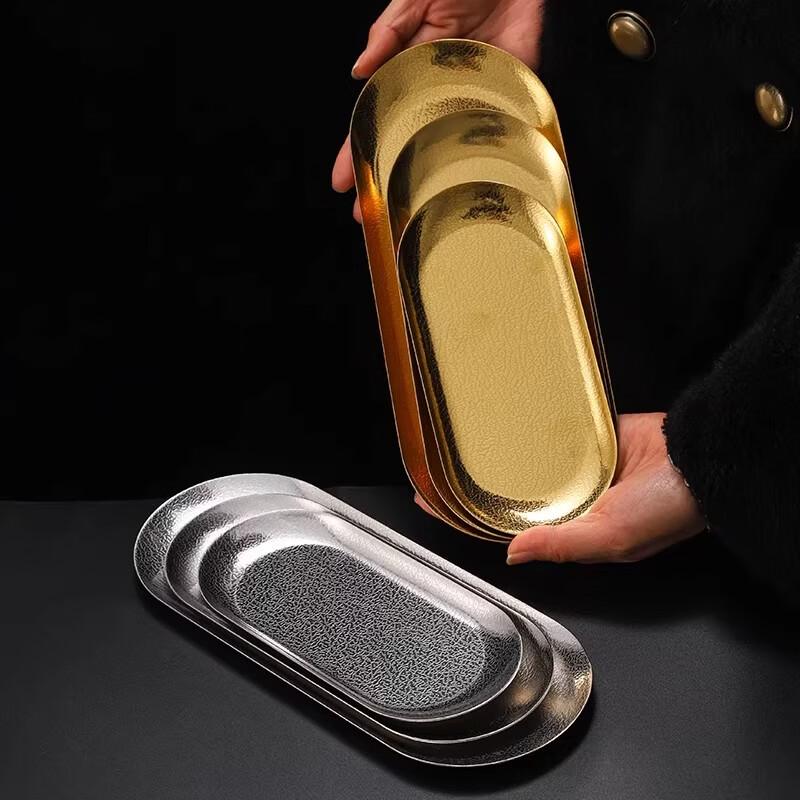 Korean Style Stainless Steel Oval Tray