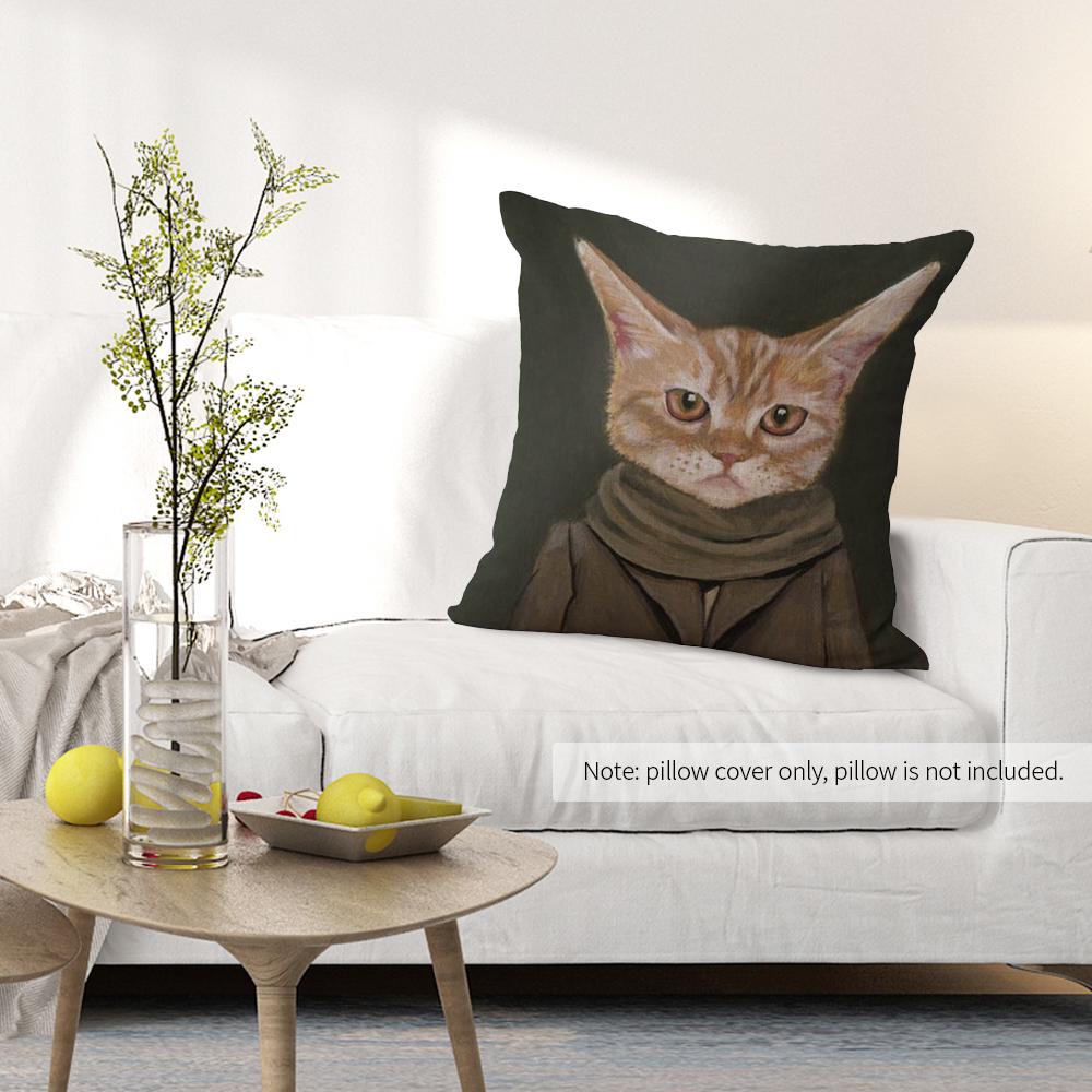 

18 * 18 дюймов / 45 * 45 см полиэстер мультфильм Cat подушка обложка декоративный диван автомобиля талия квадрат