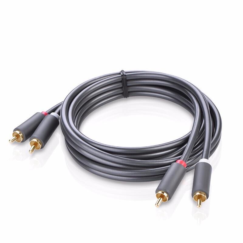 Greenlink Dual Lotus Head 2RCA Male-to-Male Audio Cable - Red and White AV Signal Line