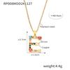 Colorful Zircon Alphabet Pendant Necklace - Hip-Hop Style