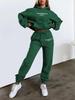 European-American Women's Fashion Letter Print Hoodie & Fleece Jogger Set