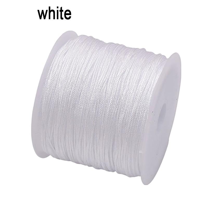 Corda di seta 45M/0,8MM trecciata in nylon per Fai da te per Forniture per la creazione di gioielli Nappe Perline Artigianato intrecciato Corda di nylon satinato CS003