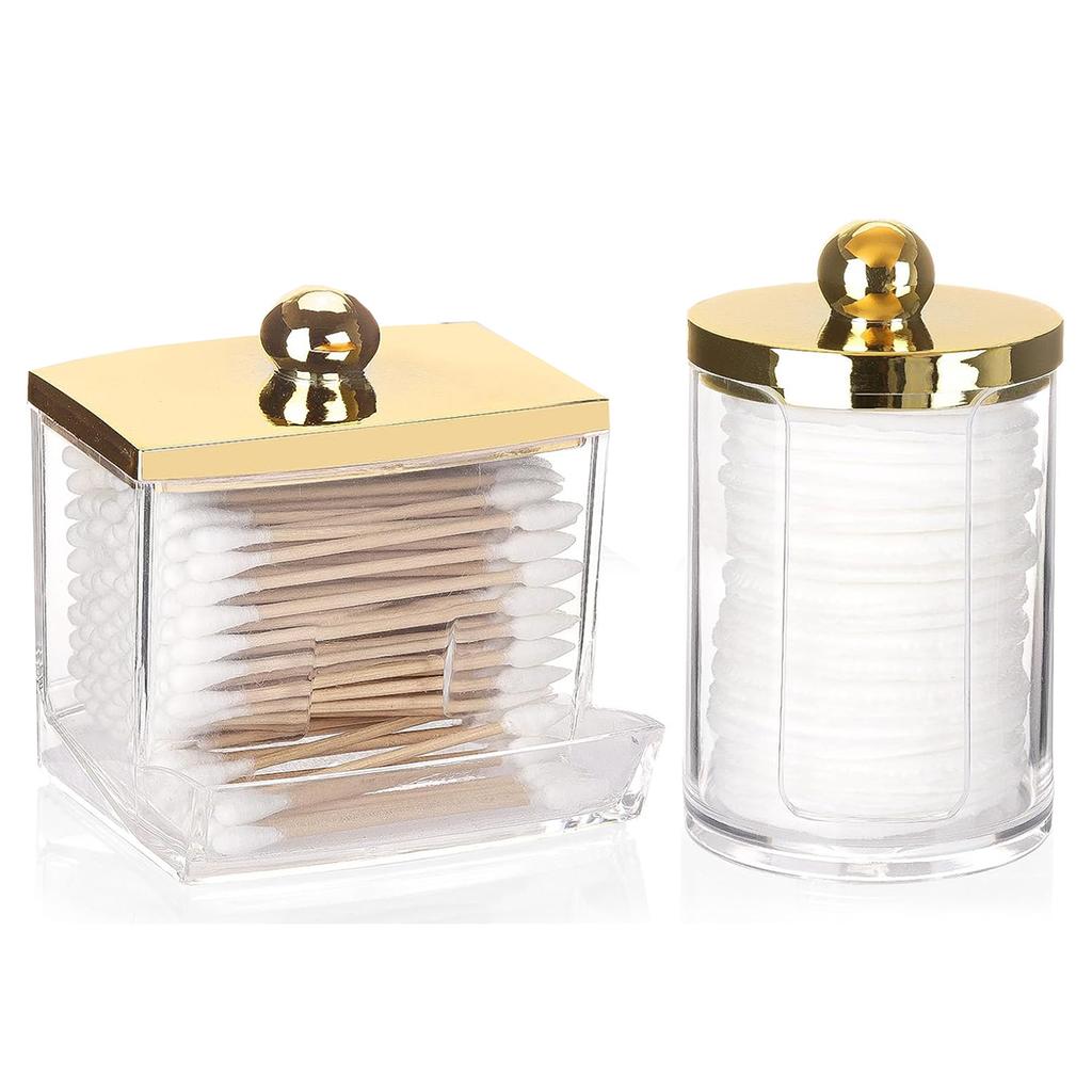2/3/4er Pack Wattestäbchenhalter Badezimmerbehälter, 10/7oz Wattebällchen Wattestäbchen Pads Spender, Apothekerglas Organizer Aufbewahrungsbox