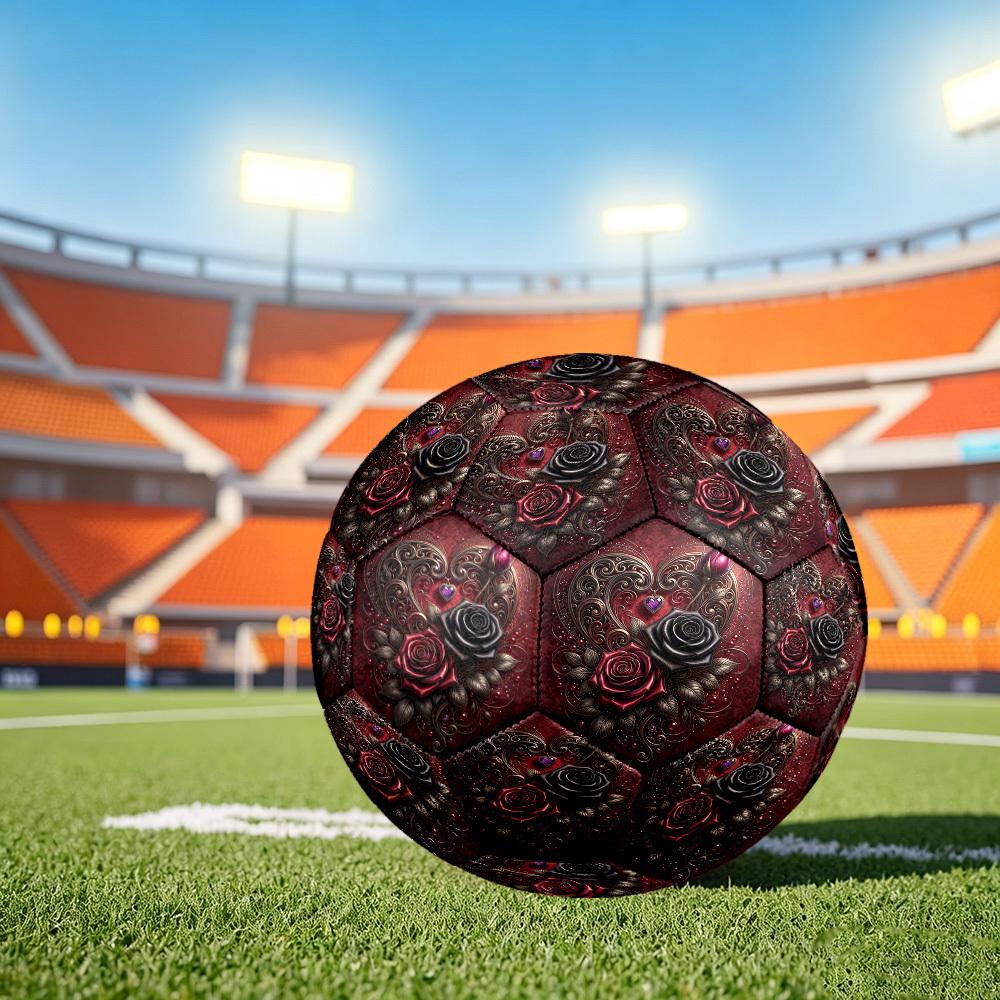 1pc Heart Roses Size 5 Soccer Ball Professional Match Training Football Indoor &Outdoor Sports Ball Training Ball Lightweight Durable y49 Size 5